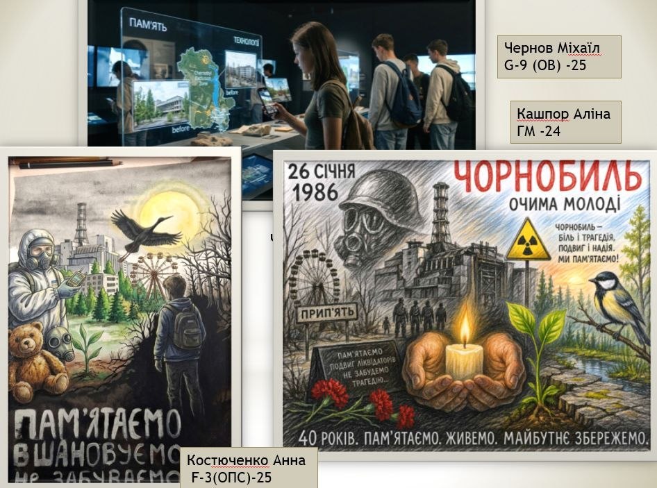 До 40-х роковин Чорнобильської катастрофи студенти 1 та 2 курсів долучилися до створення онлайн-стенду